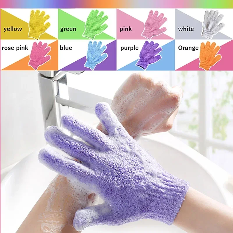 2pcs Exfoliating Gloves Bath Sponge Body Dead Skin Remover Bathroom Shower Brush Massager Scrub Exfoliator Magic Bathing