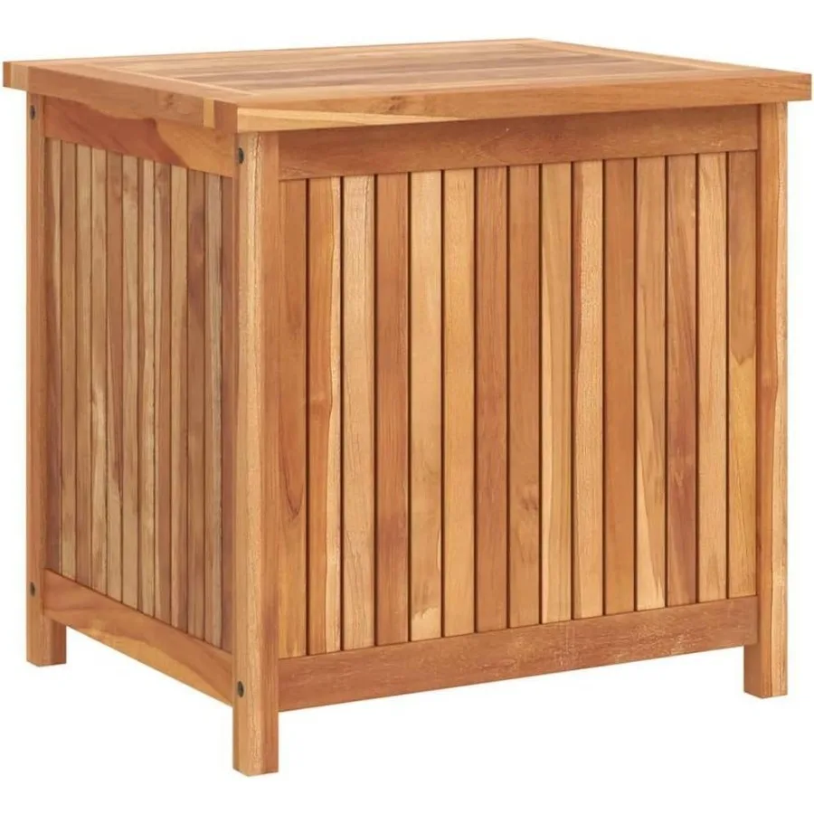 Solid Teak Wood Patio Storage Box - Rustic Design, Ample Storage Space, Water-Resistant Lining, Easy Assembly - Ideal for Indoo