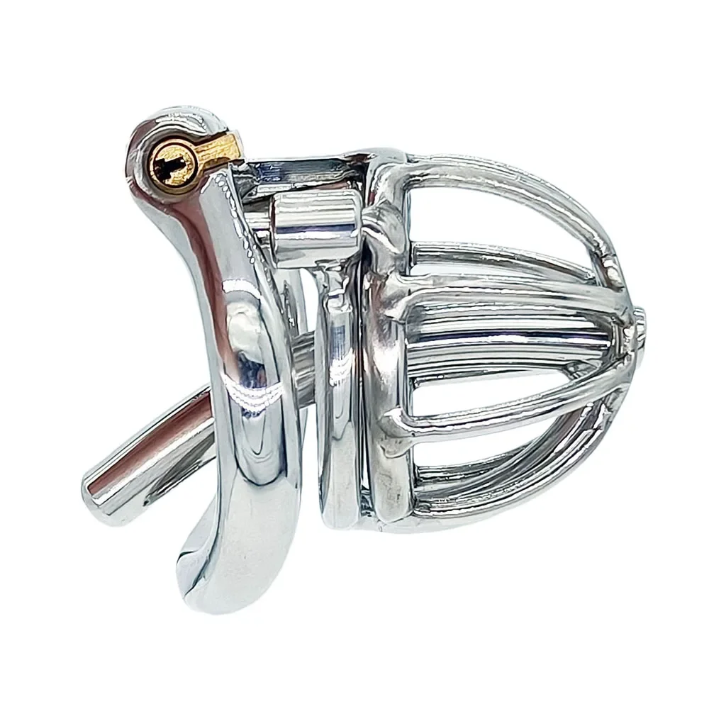 NEW Male Chastity Devices Stainless Steel Cock Cage with Removable Urethral Catheter Adult Sex Toys for Men Penis Lock