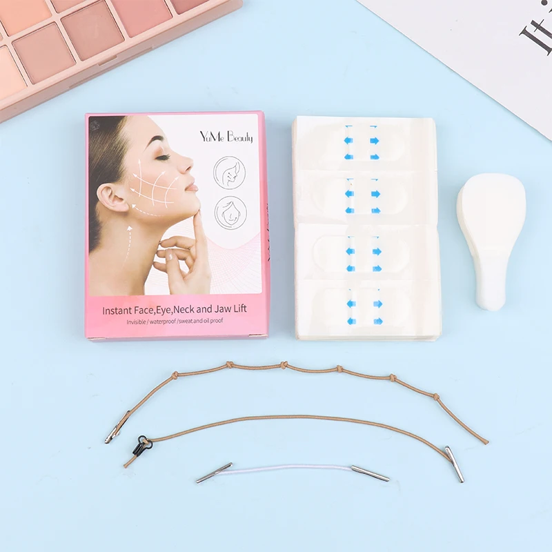 เทปยกกระชับใบหน้า 160 ชิ้น/ชุด, เทปยกกระชับคอแบบใส, เทปยกกระชับใบหน้าแบบมองไม่เห็น, เทปยกกระชับใบหน้ารูปตัววี, เทปยกกระชับใบหน้าแบบทันที