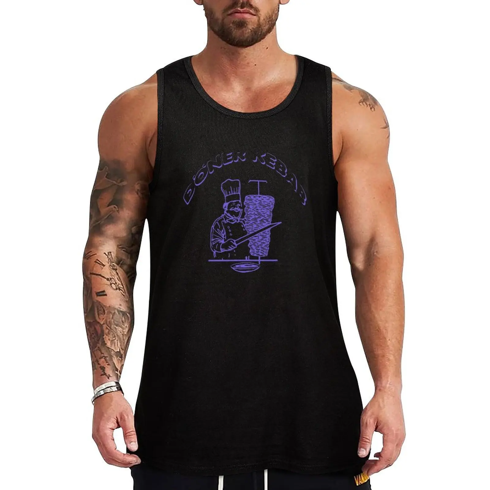 DONER KEBAB BLUE Tank Top cool things gym t-shirts gym shirts