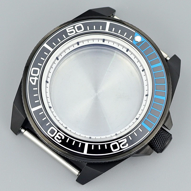 

43mm Stainless Steel Watch Case NH35 Sapphire Glass20ATM For Mod Samurai Diver Watch Case Part fit NH35 NH36 Movement 28.5mmDial