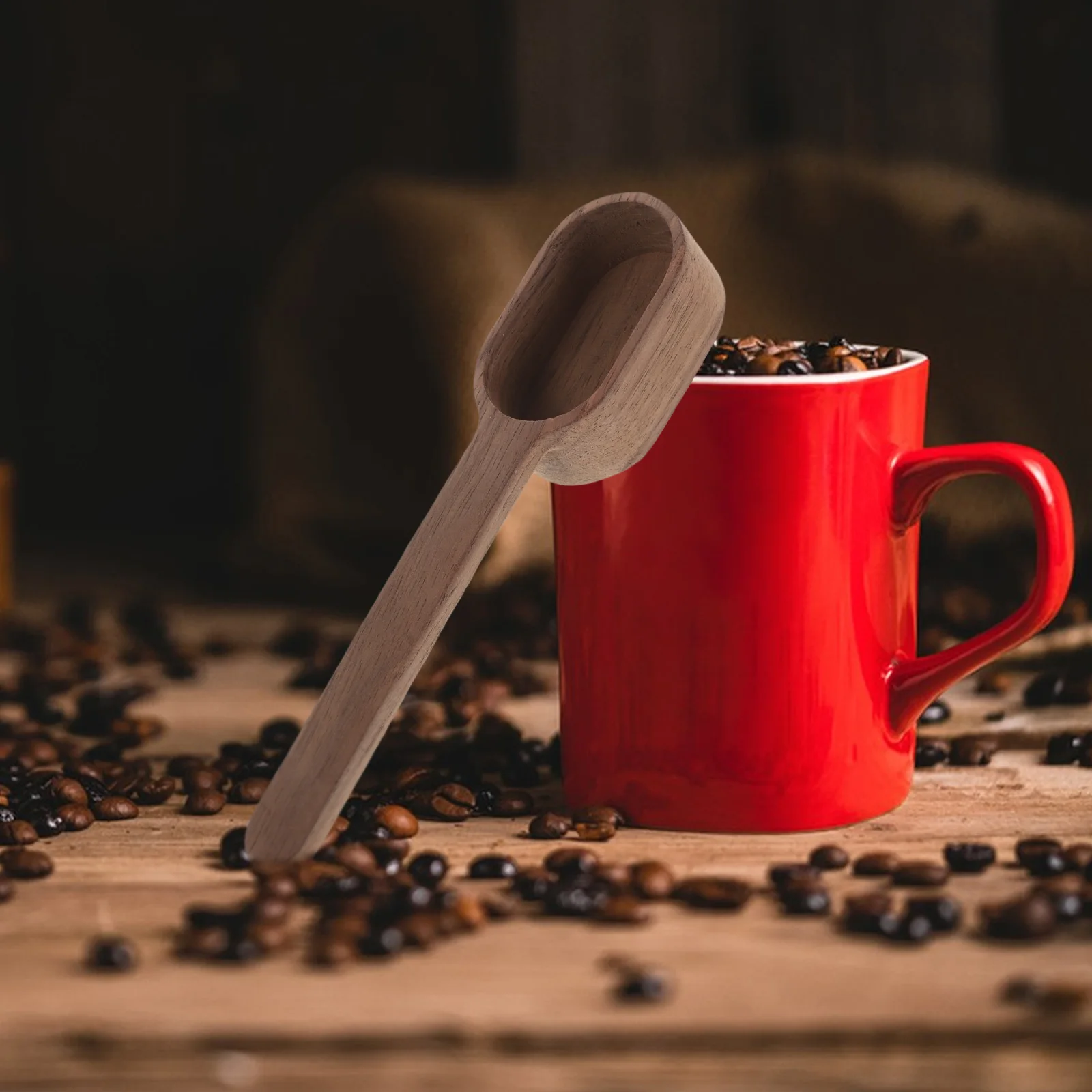 

Wooden Salt Spoon Small Teaspoon Compact Multi-function Bath Scoop Unpainted Lightweight Portable Kitchen Utensil