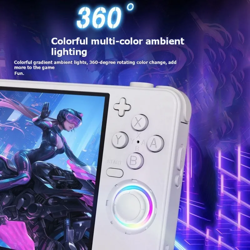 ANNIVERSARY SALERF40H Handheld Video Game Console 128GB 4.0-Inch IPS Screen Open Source Wifi Retro Game Console Supports 30+ E