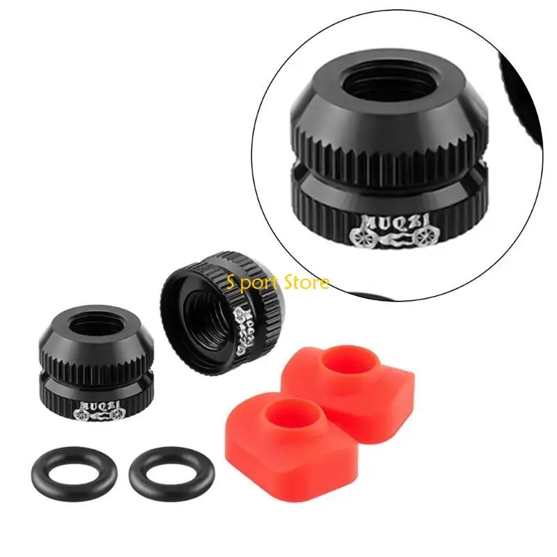 

U2JB 2Pcs Bicyles Inner Tube Valves Nut Replacements Bicycles Vacuum Tire Valves Nut with Seal Rings for Mountain Bicyles