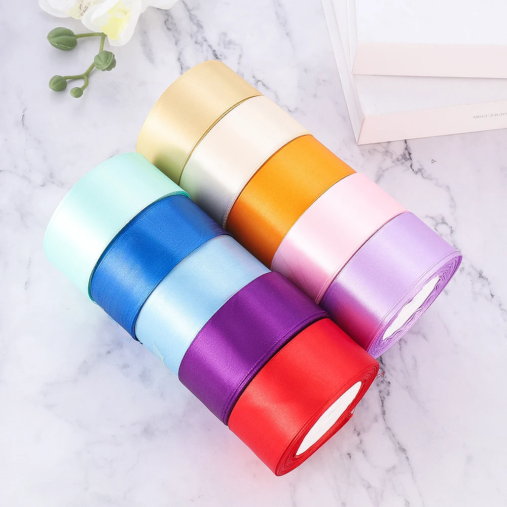 1 Roll 4cm Wide Colorful Ribbon Decorative Wedding Birthday Gift Wrap Mother Christmas Thanksgiving Valentine's Day Decor