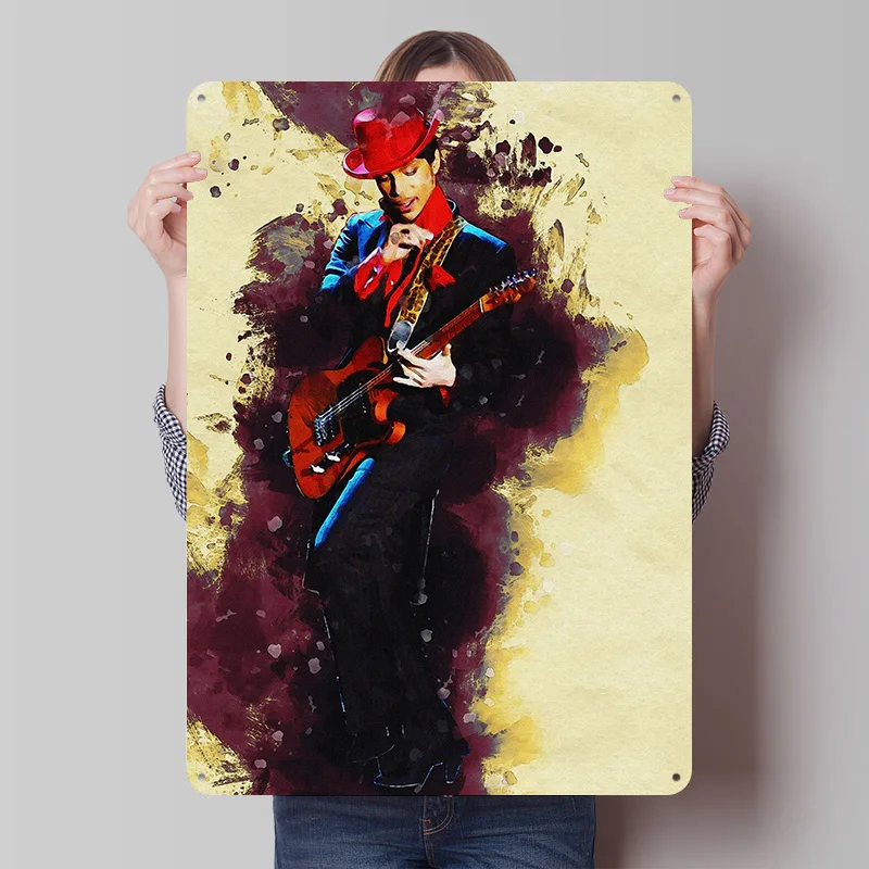 لطخة الموسيقار الأمير تين تسجيل الجدار ملصق فني الأشياء المنزلية الزخرفية خمر علامات معدنية الرجعية للديكور المنزل #1