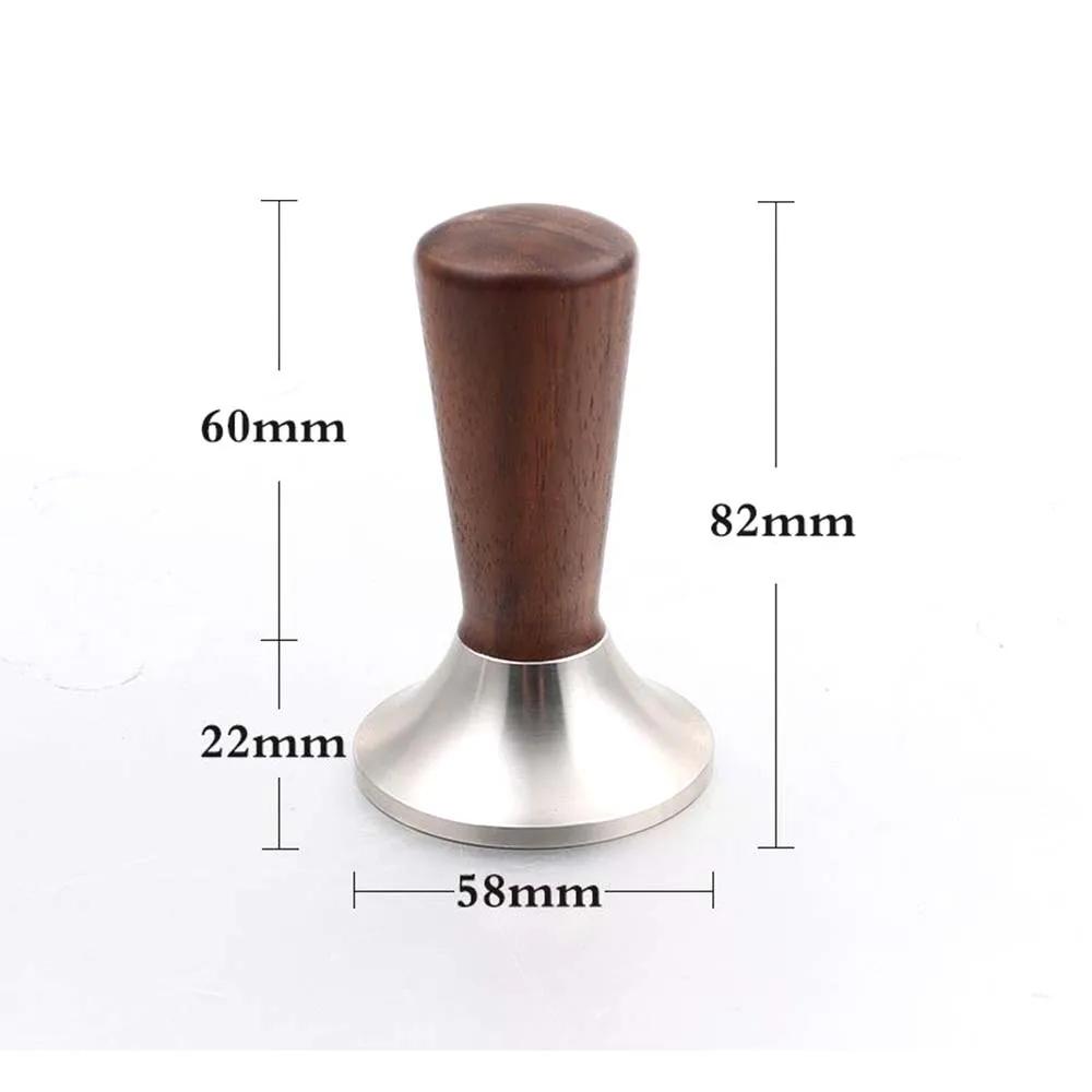 WDT Bottom Thread Coffee Tamper Coffee Distributor Tool Walnut Cover Head Espresso Leveler Fits for Portafilter 51 53 58m