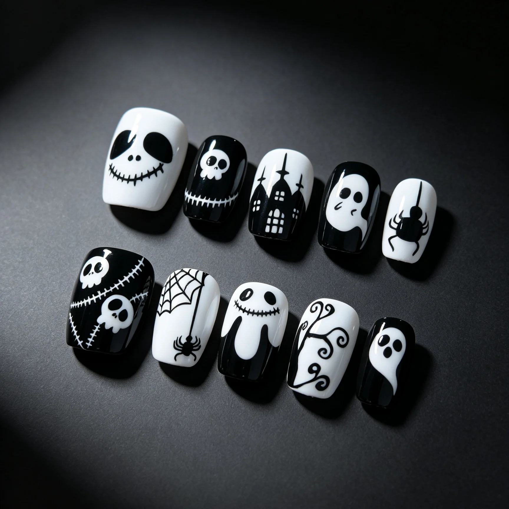 10 Handmade Pressed Short Squa - Nail Art Fake review and price
