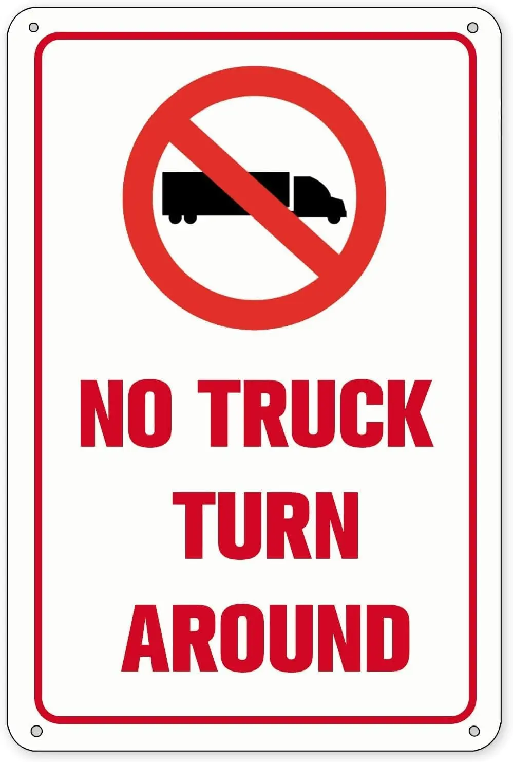 No Truck Turn Around Vehicle Restriction Alert Caution Notice Metal Tin Sign Plate For Garage Store Club Bar Home Party Coffee F