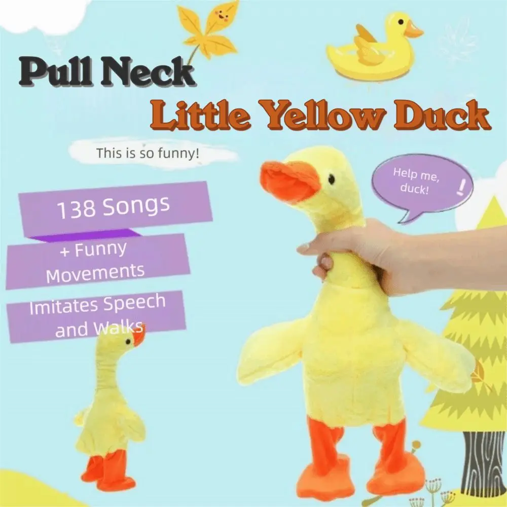 138 pato parlante musical, juguete eléctrico multifuncional para caminar, pato de peluche suave, pato educativo que canta, juguete para bebé