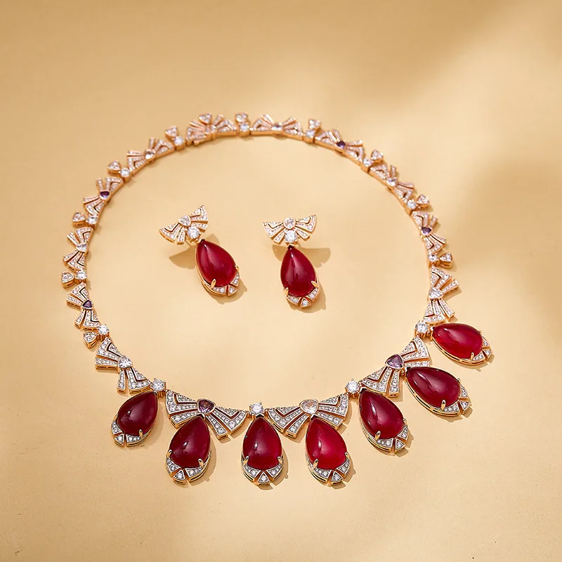 

Винтажная цепочка для вечернего платья Red Velvet Waterdrop Knot, бисерная цепочка на ключицу, модный ювелирный аксессуар 2026