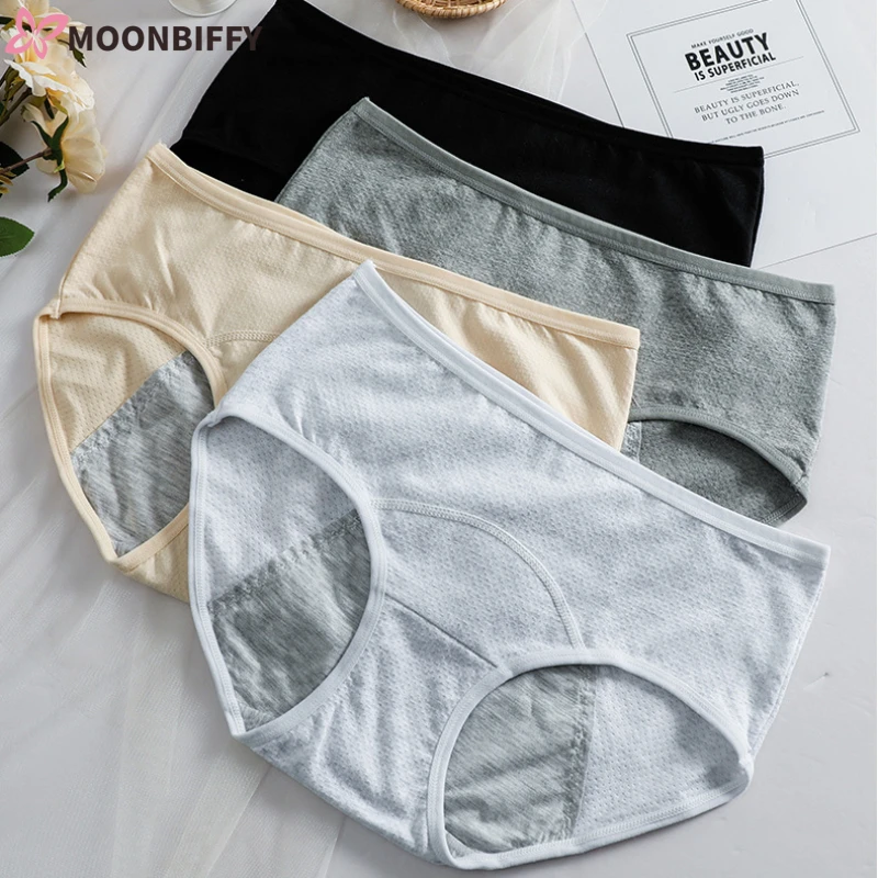 Mid Waist Cotton Panties for Menstruation Menstrual Panties Leak Proof Women Underwear Period Briefs Female Physiological Pants