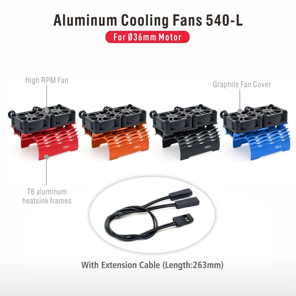Durable 36mm RC Motor Fan Cooling Heatsink 8.4V Voltage Dual Fan RC Car Dual Cooling Fans 28000 RPM Dual Cooling Fans For RC Car