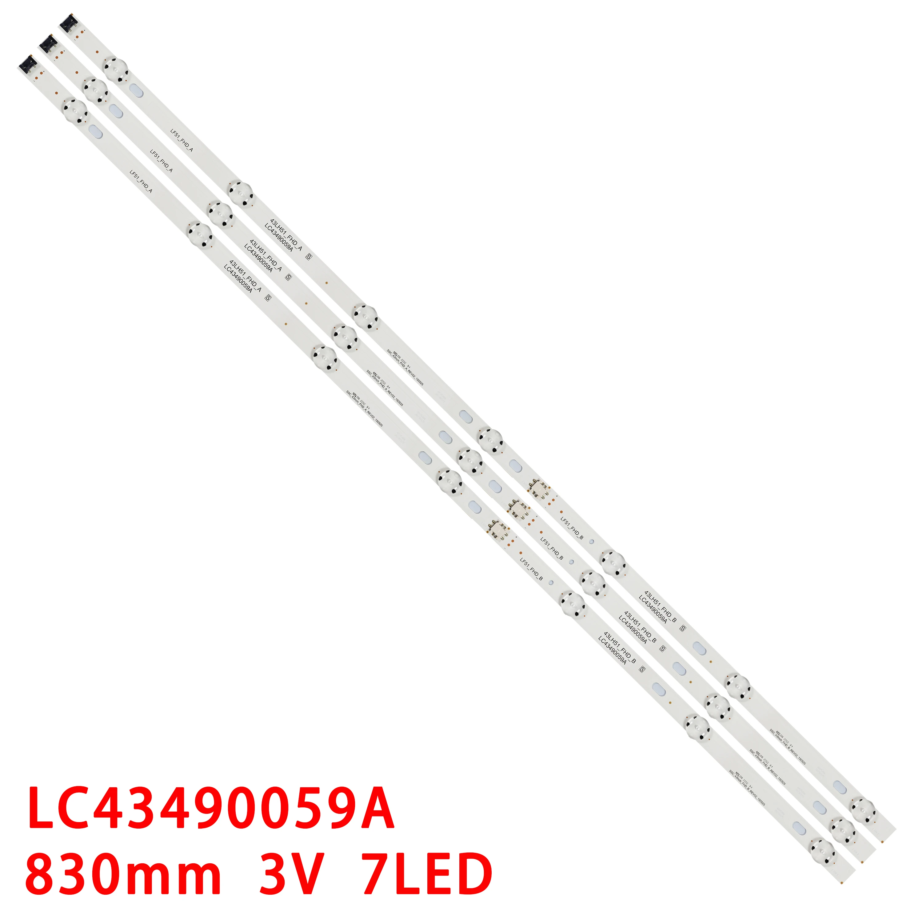 

New 3PCS 7LED 830mm LED strip for LG innotek 17Y 43inch_A 43UJ6307 43UJ701V 43UJ65_UHD_L EAU63673004 43UK6090 43UJ630Y 43UK6200