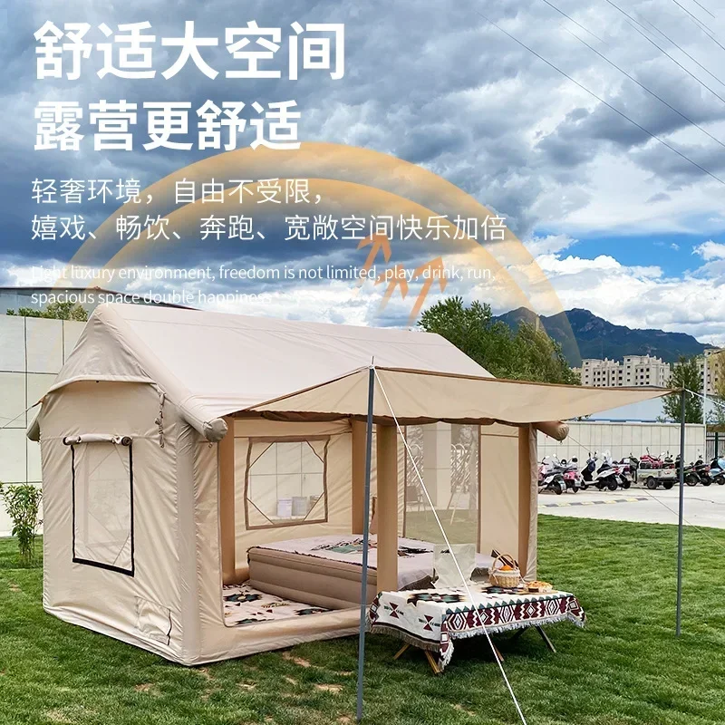 Large Tent Beach Inflatable Canopy Sunshade One-touch Prefabricated Houses Housing Air Cube Automatic Waterproof Camping 6person