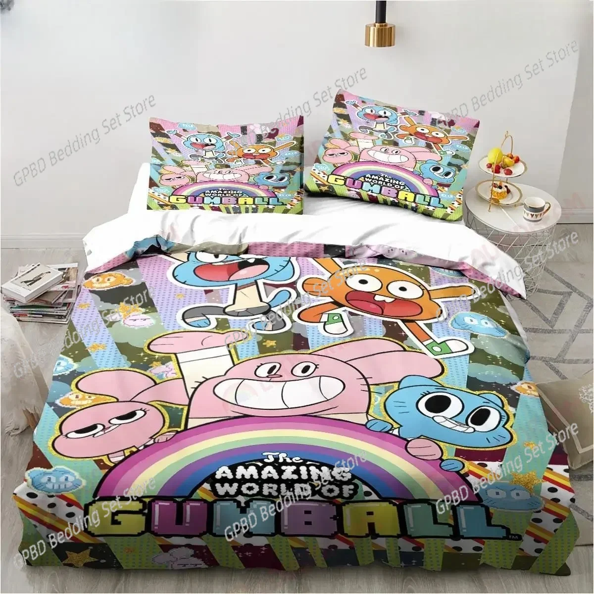 

New Cartoon The Amazing World Comfortable Duvet Quilt Cover Pillowcase Bedding Set Children Bedroom Decoration Home Textile