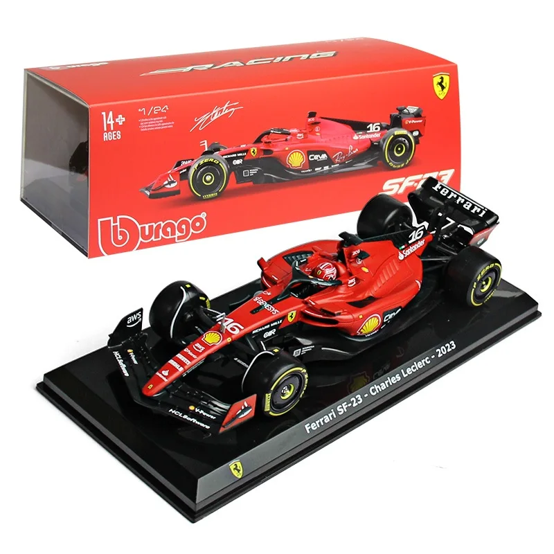 Bburago 1:24 scuderia ferrari team sf23 f1 rennsport legierung automodell #16 charles leclerc #55 carlos sainz formel druckguss spielzeug