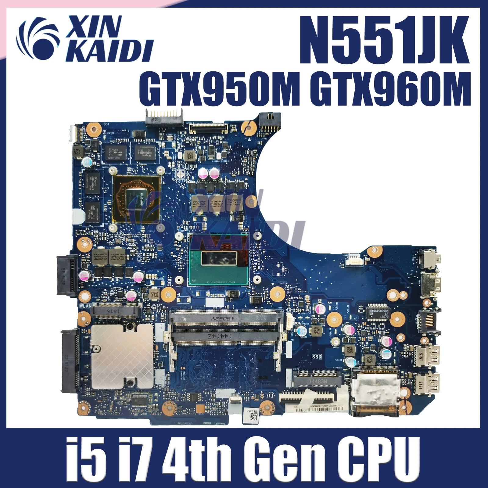 N551JM MAINboard For N551JX G551JM N551JW G551JX N551JQ G551JW Motherboard I5-4200H I7-4710/4720H GTX850M GTX960M 100% Test