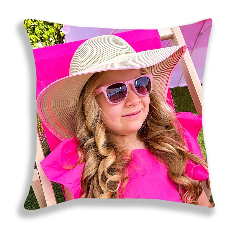 Kids Diana Show Soft Pillowcase Cute Cartoon Printed Bedroom Sofa Decorative Cushion Cover With Zipper Square Pillow Covers