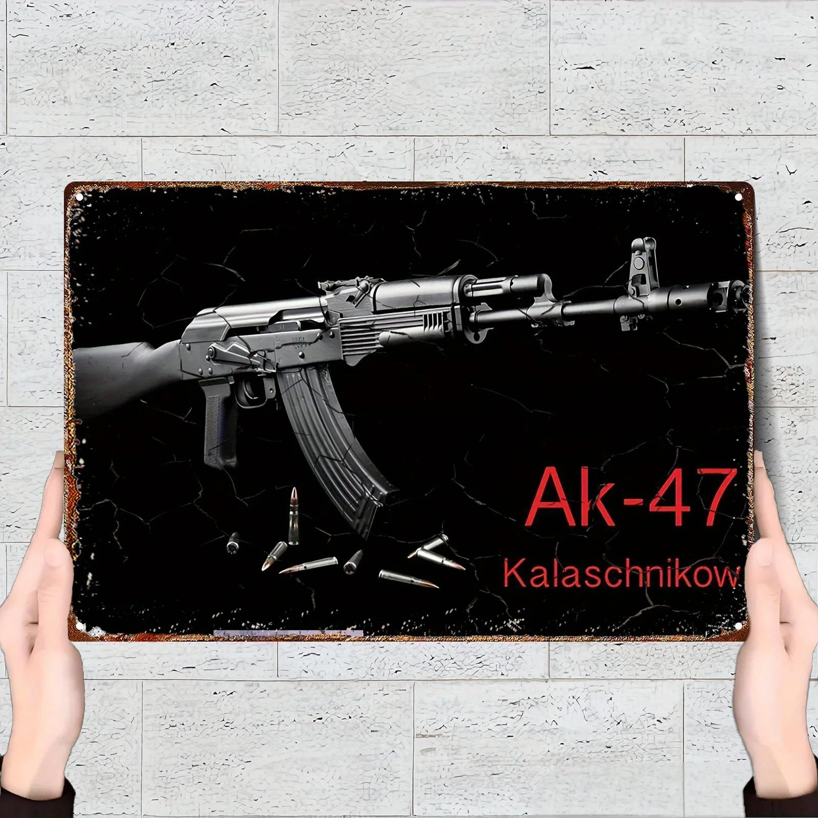 Home Office Bali - Vintage AK-47 Kalashnikov Rifle Metal Wall