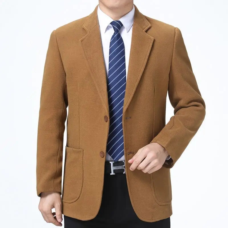 L8241 chaqueta gruesa para hombre de mediana edad, traje suelto de ocio para padre de mediana edad, primavera y otoño, una sola pieza