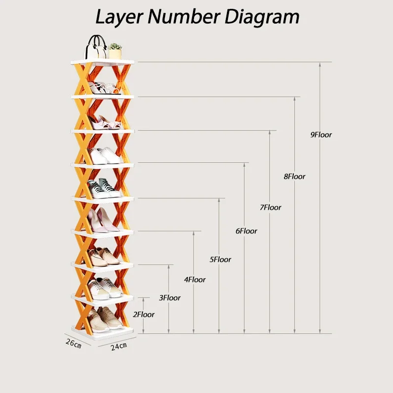 Wielopoziomowy domowy stojak na buty Drzwi Wąski składany stojak na buty Małe biuro Akademik Oszczędność miejsca Szafka na buty do przechowywania