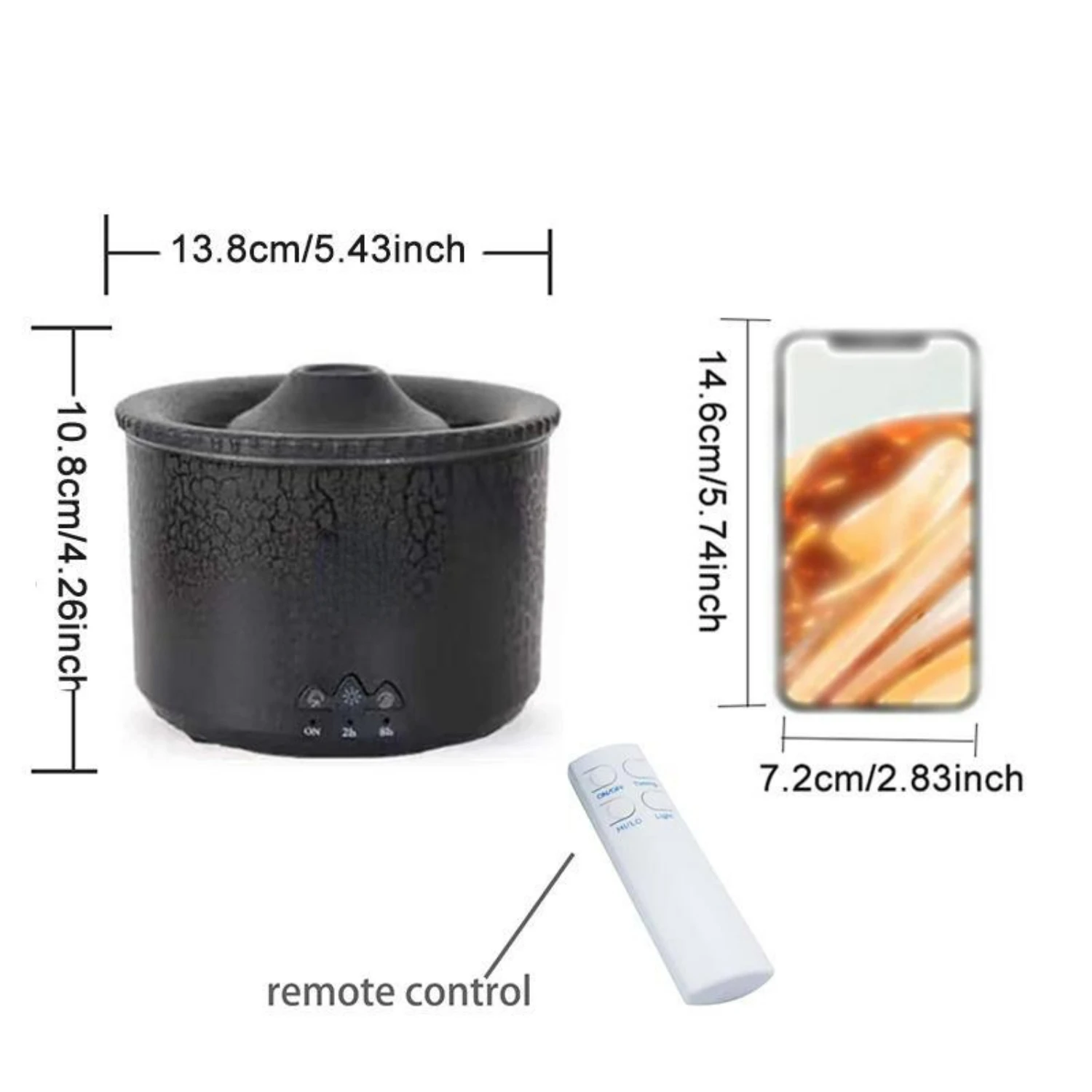 

Ideal High-capacity Air Humidifier with Whisper Quiet Essential Oil Diffuser, Realistic Flame & Volcanic Light Effects, Remote C