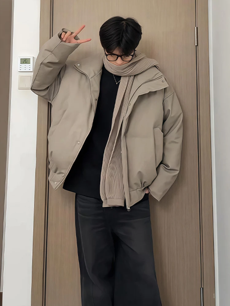 

Warmth Du down ort Padded Jaet Men's Winter Coat Cotton Bread Sle Stand Collar Waterproof Polyester Fiber Youth Faion