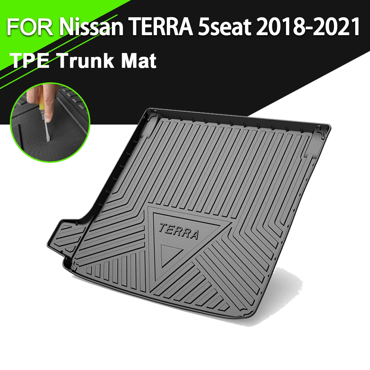 

Trunk Mat TPE FOR Nissan TERRA 5seat 2018-2021 Car Waterproof Non-Slip Rubber Cargo Liner Accessories