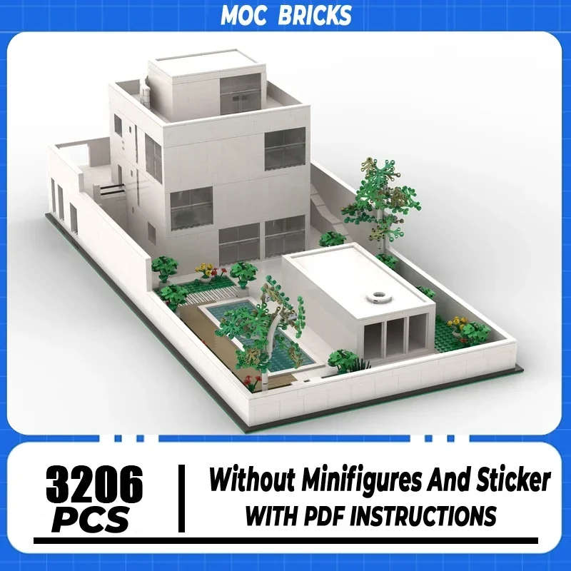 

City Street View Moc Building Blocks Вилла с садом Модульная модель Кирпичи DIY Сборка Строительство Праздничные подарки Игрушка