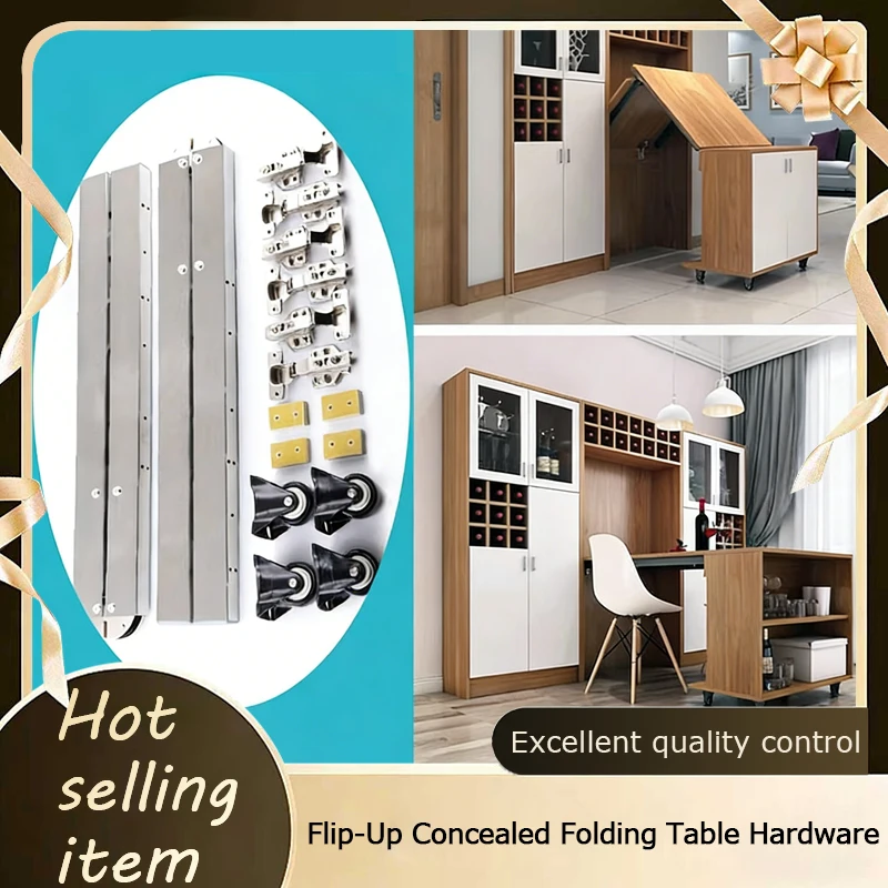 

Flip Up Hidden Folding Table Hardware Accessories Multi-Functional Silent Sliding Rail For Custom Telescopic Dining Bar Desk