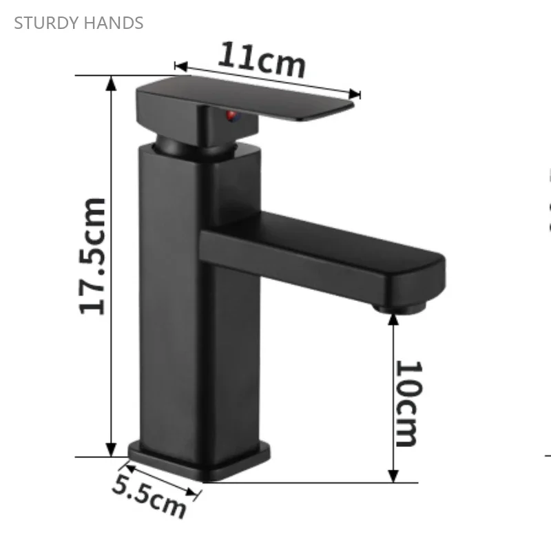 

1PCS stainless steel bathroom basin with dual control of hot and cold water faucet bathroom cabinet mixing valve Basin Faucets