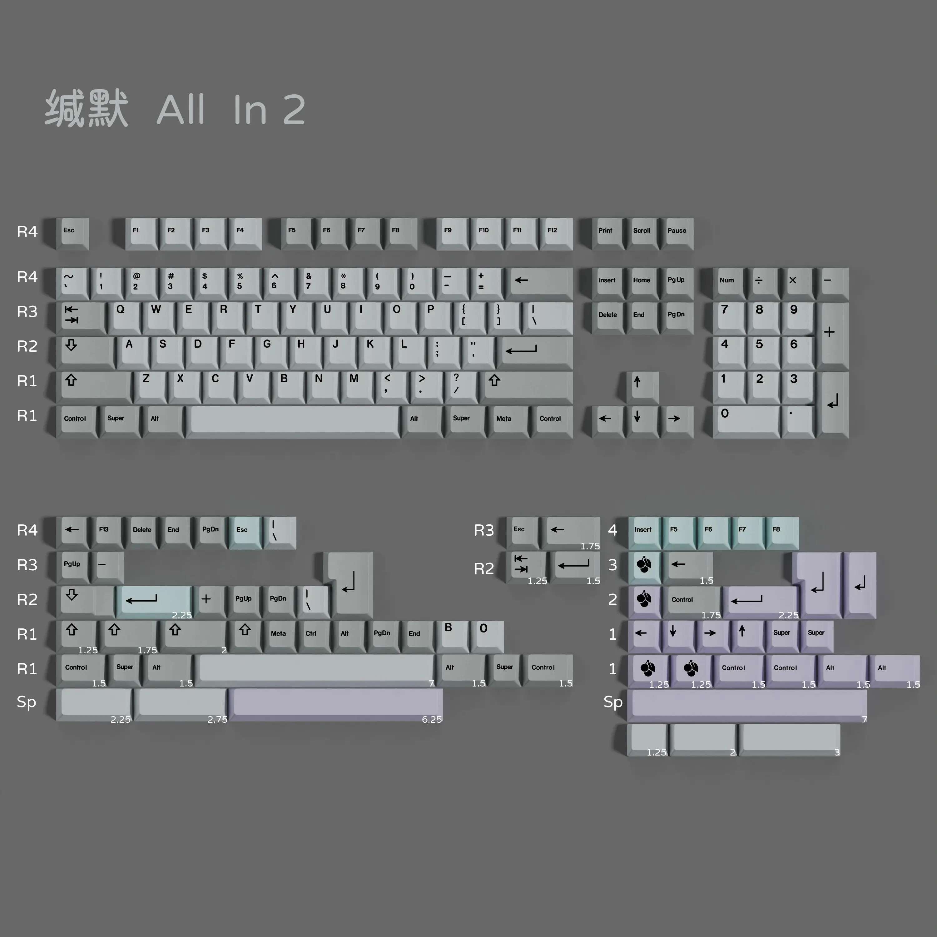PBT Keycaps GMK Muted Keycap Cherry Profile Dye Sublimation KeyCap For MX Mechanical Keyboard 2.25U 2.75U Alice ANSI ISO Layout
