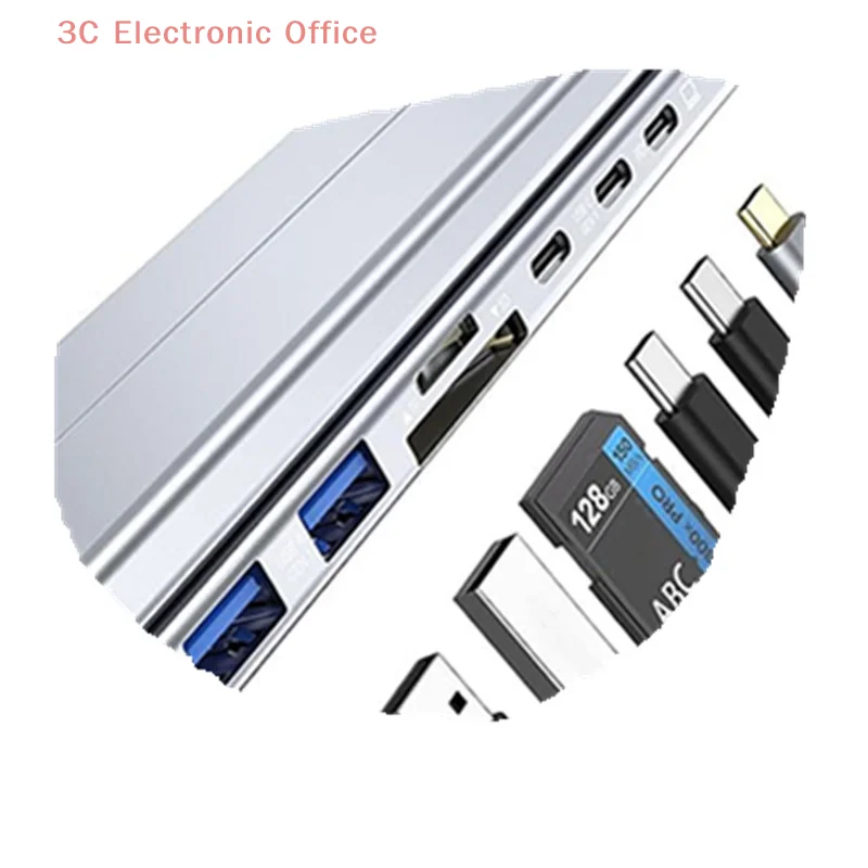 

8-в-1 USB C Подставка для ноутбука Док-станция Универсальная алюминиевая док-станция-концентратор типа C с портами HDMI USB Складной адаптер для Macbook Ta