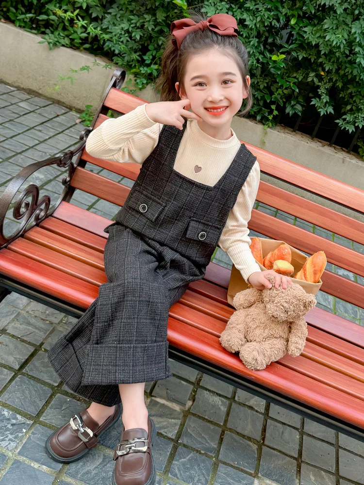 女の子の長袖セット,3ピース,ウエスタンスタイル,カジュアルファッション,韓国,新しい,春と秋,2024