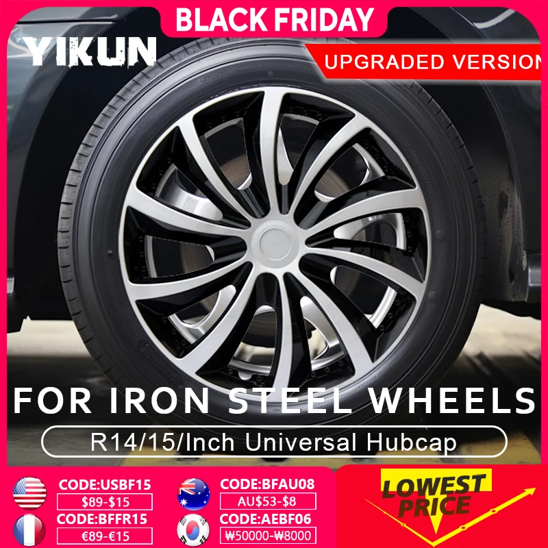 

4PCS Universal Hubcap R14 R15 Inch Wheel Cover Replacement Hub Caps Wheel Rim Cover PP Tire Accessories Snap On SUV Truck