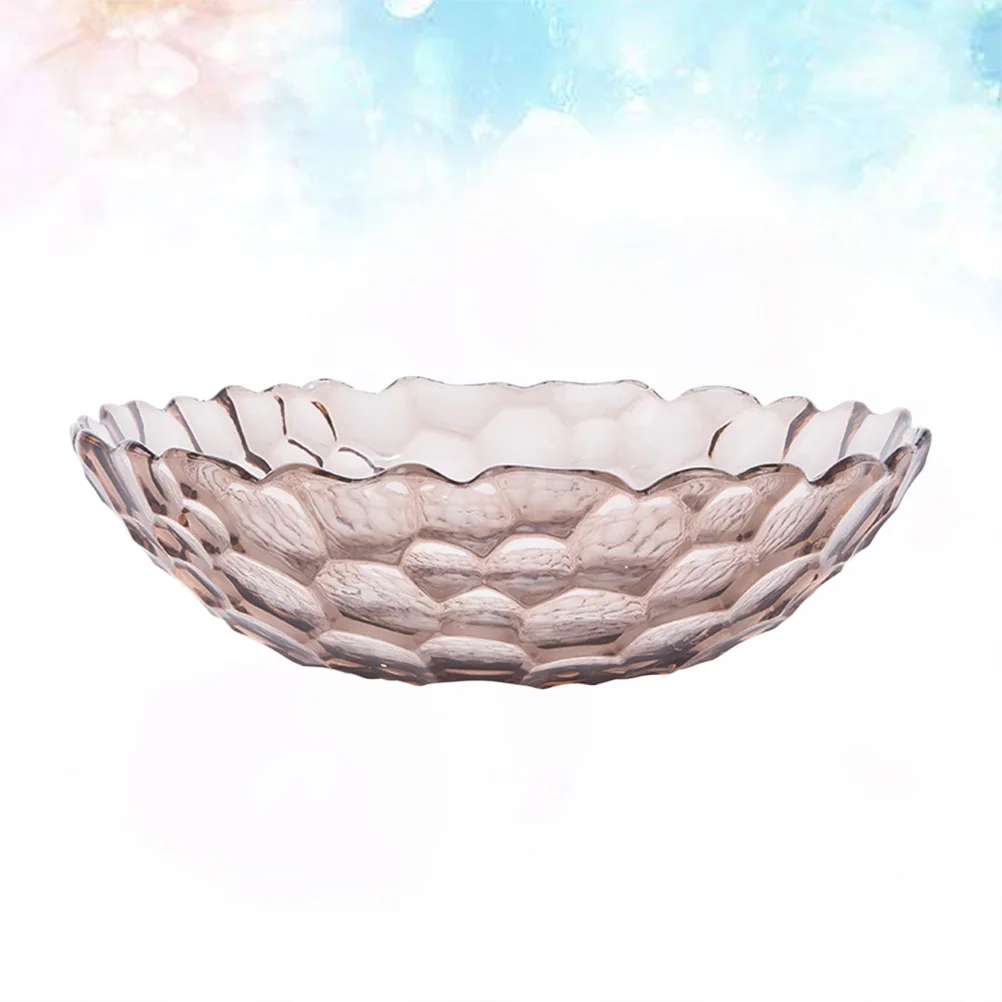 Honeycomb Design Fruit Plate Crystal Appearance Snack Nut Dish Plastic Candy Holder Table Ornaments (Transparent)