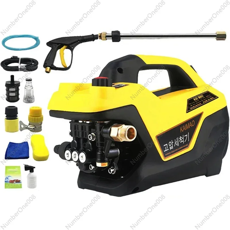 220V 60HZ High Pressure Washer Portable Cleaner Adjustable Water Pressure Automatic Water Gun High-Handed Car Wash Tools 150Bar