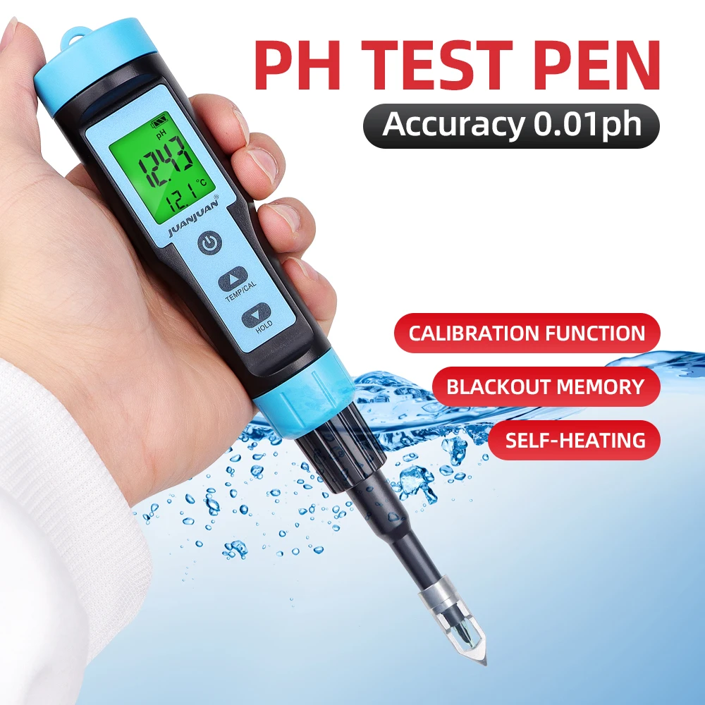 Food PH Meter 0.00~14.00pH Professional High Accuracy Temp pH Tester Sensor Acidity Analyzer for Meat Canning Cheese Dough Water 