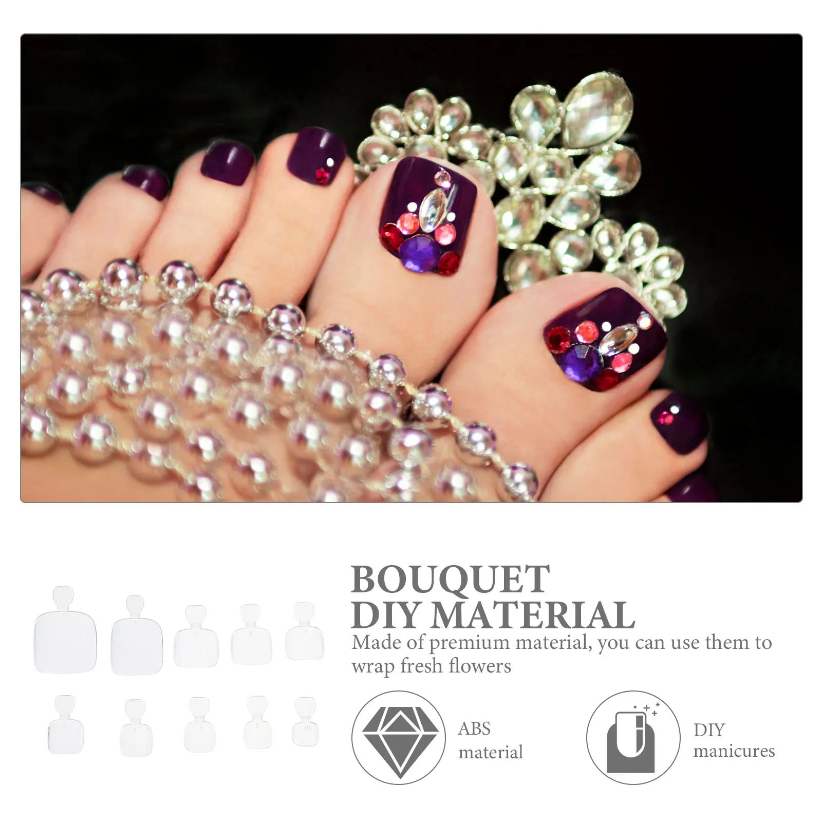 

500Pcs Toenail Tips Artificial Full Cover DIY Nail Art Supplies for Pedicure Decoration False Toenails Toenail Tips