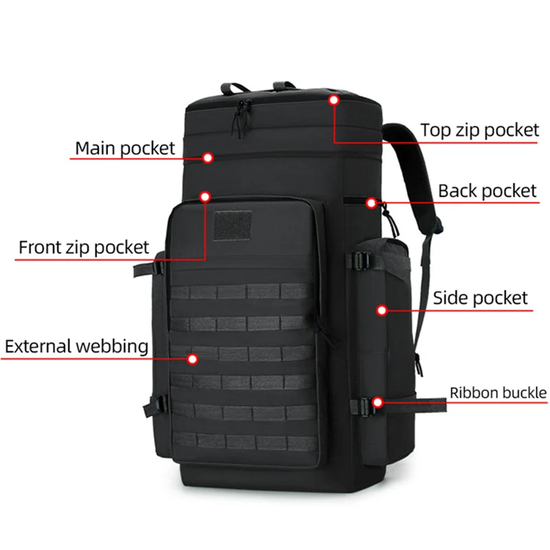 Grand sac à dos DulMolle pour homme, sac d'escalade, sac à bagages de sport, sac à dos de voyage, trekking, randonnée, camping, voyage en plein air