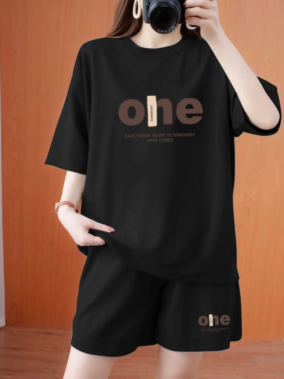 

Faionable plus Size Cotton Sportswear Set Women's Casual ort Sve Loose Fit Two Piece Suit Summer Comfortable Breathable