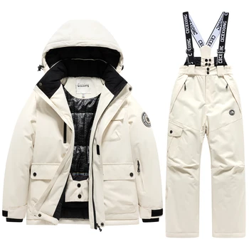 Winter Ski Children's Coat and Pants 2-Piece Set Warm Waterproof Boys Girls Outdoor Skiing Snowboarding Kids