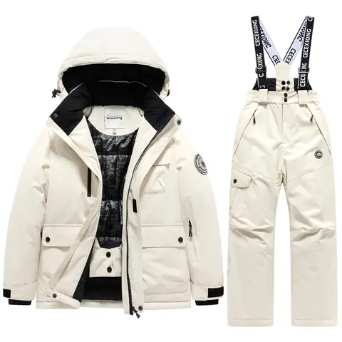 Winter Ski  Children's Ski coat and pants 2pieces set Warm Waterproof Boys Girls Outdoor Skiing Snowboarding Winter Ski Kids