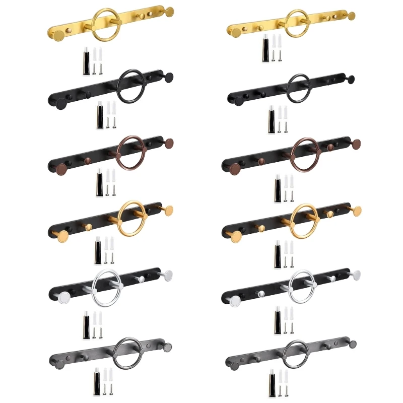 Coat Rack Wall Mount Floating Hook Rack Space-Saving Towel Hanger Coat Hooks 5/6 Hooks used for Coat Scarves Hat Durable