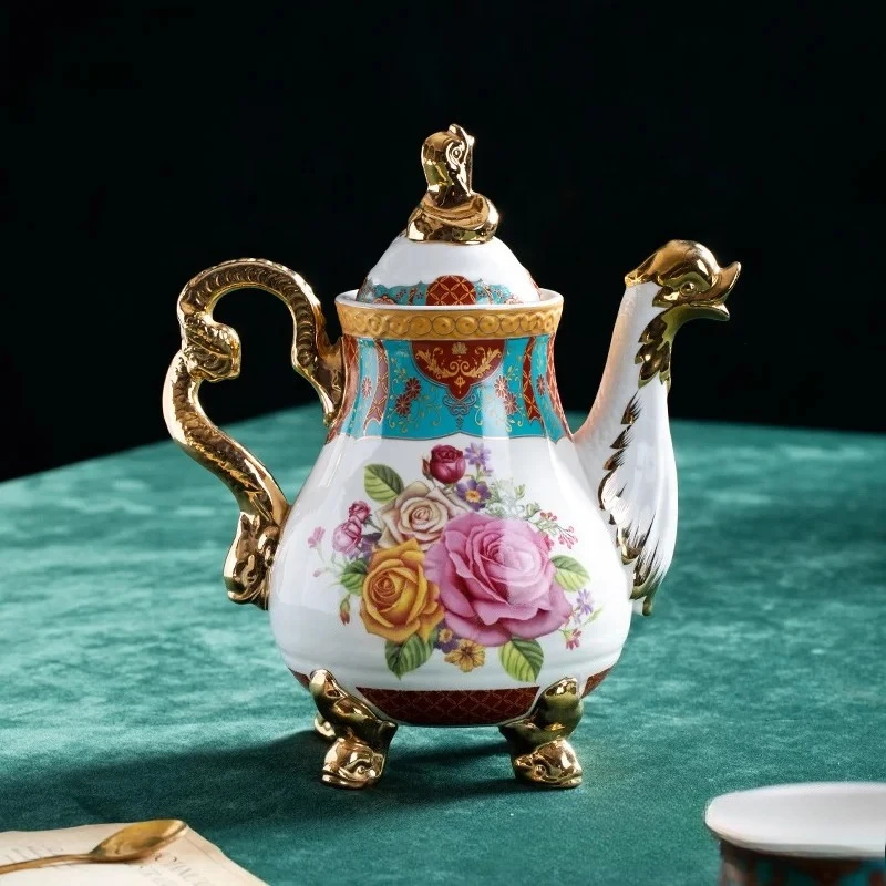 Northern European Ceramic Coffee Tea Cup Set Luxury Porcelain Coffee Tea Sets With Tray