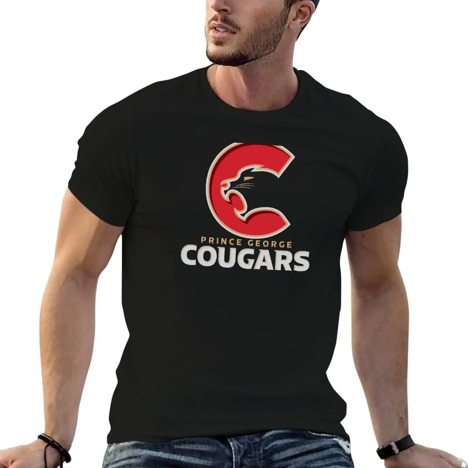 Prince George Cougars T-Shirt shirts graphic tee animal prinfor boys customizeds mens graphic t-shirts hip hop