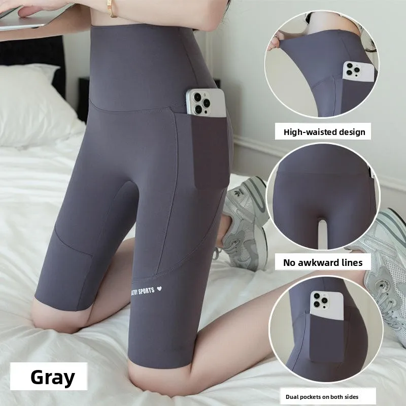 

Женские летние тонкие леггинсы для йоги с высокой талией, больших размеров, для активного отдыха, облегающие, базовый слой, для верховой езды, укороченные (до колена)