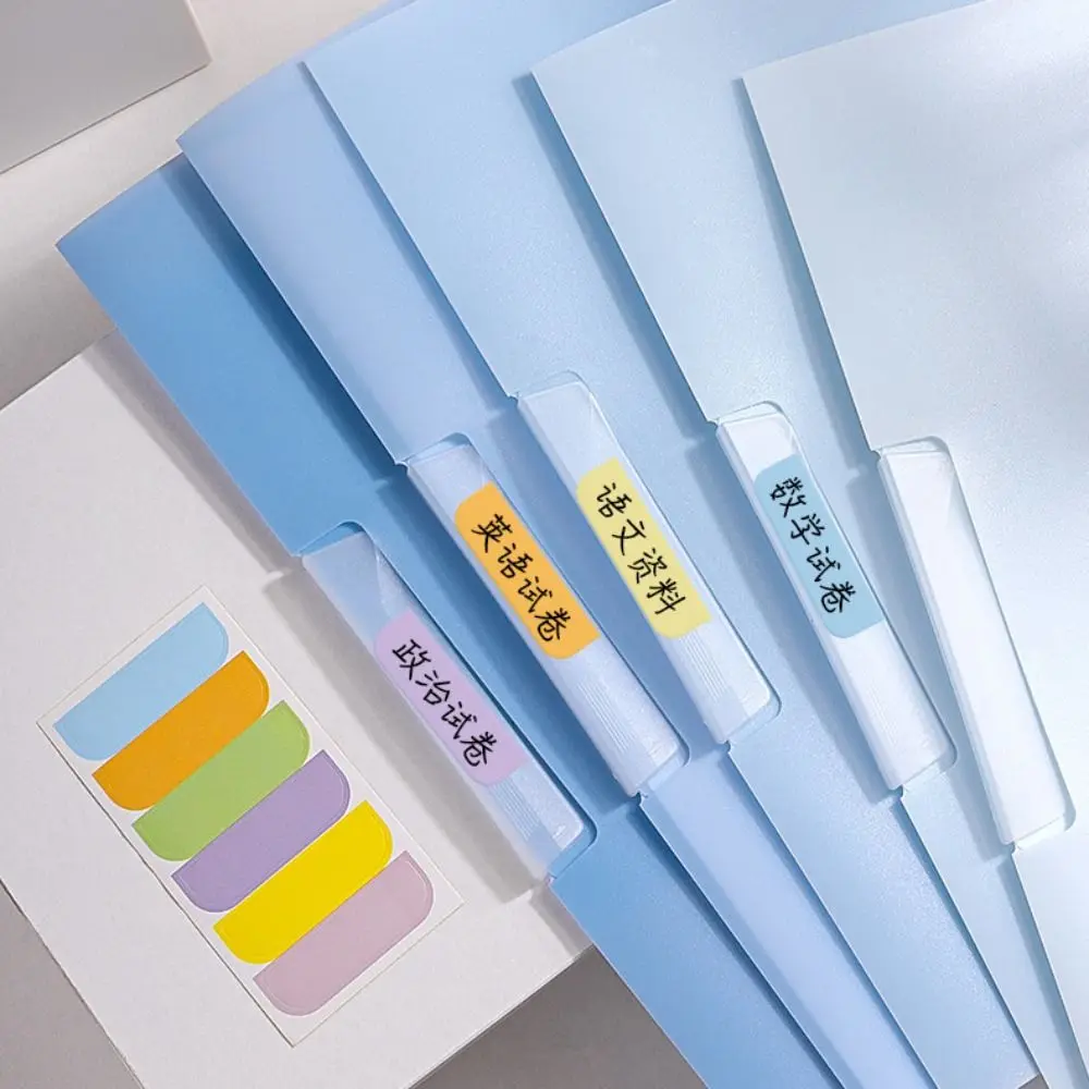

5Pcs Gradient Design Rotating Side Opening Folder Dustproof Waterproof Test Paper Storage Clip Portable Large Capacity